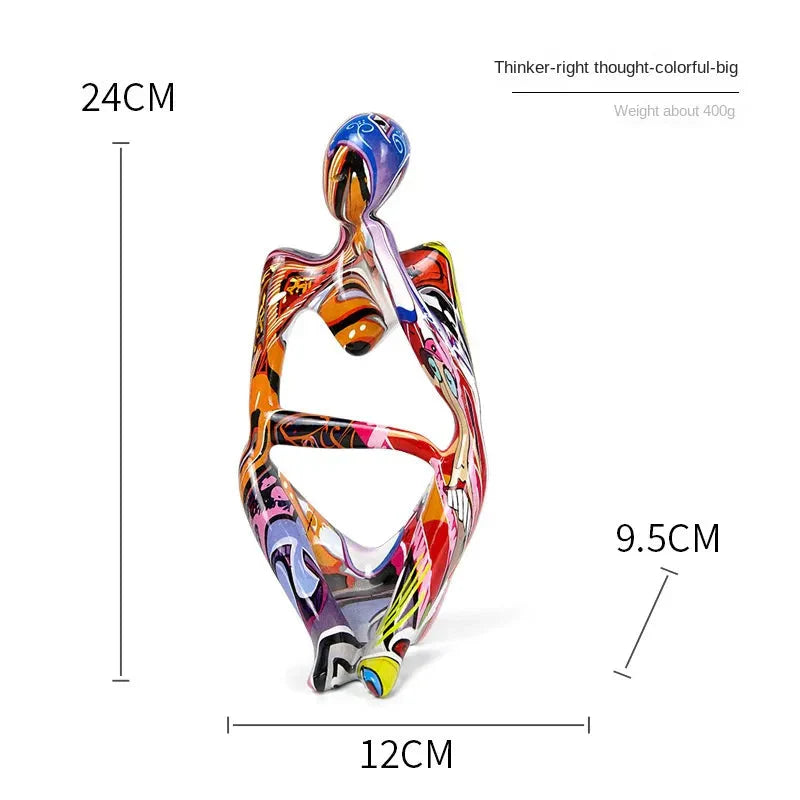 Graffiti Resin Figurine Set with Abstract Design