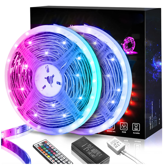 32ft LED Strip Light with 16 Colors, Remote Control, Indoor Use