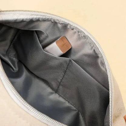 Contemporary Canvas Toiletry Bag with Bold Orange Design