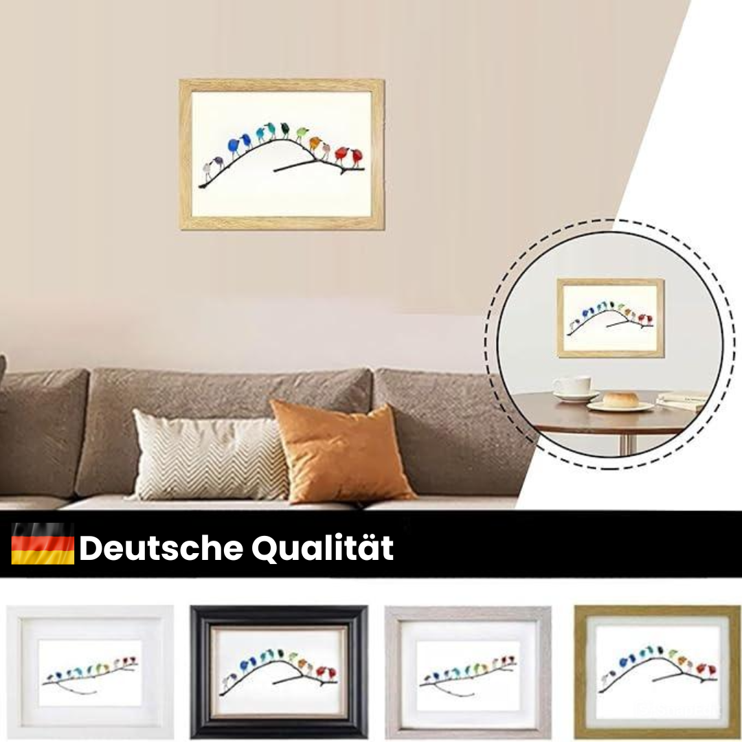 Handmade Sea Glass Wall Art Rainbow Birds Coastal Home Decor