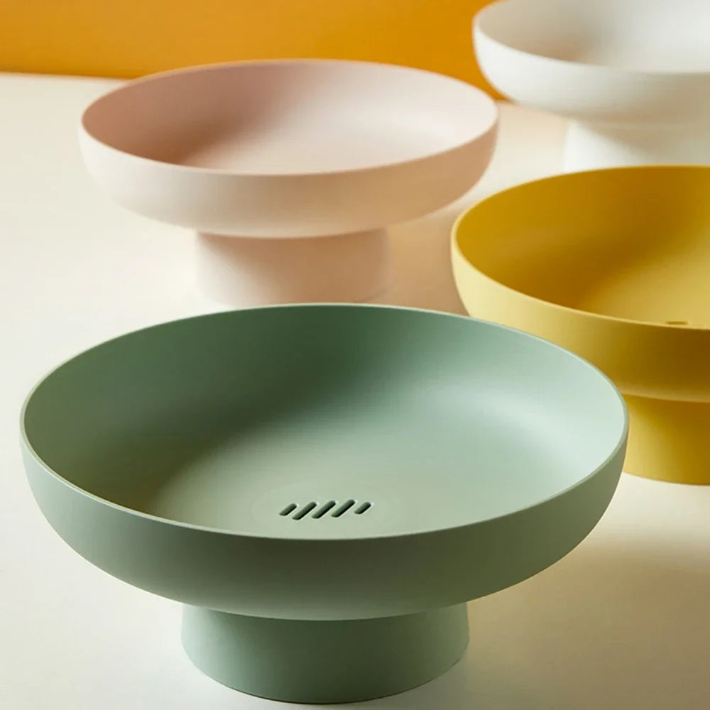 Minimalist Matte Plastic Draining Fruit Bowl
