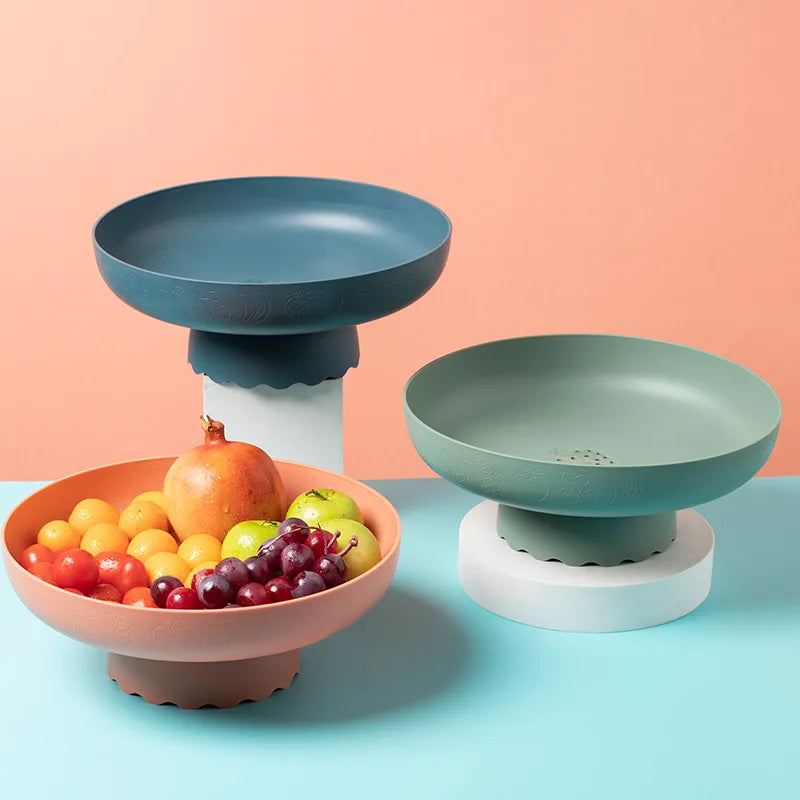 Minimalist Matte Plastic Draining Fruit Bowl