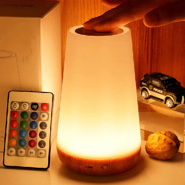 Rechargeable Warm Light Night Lamp with Tap Control and Portable Design
