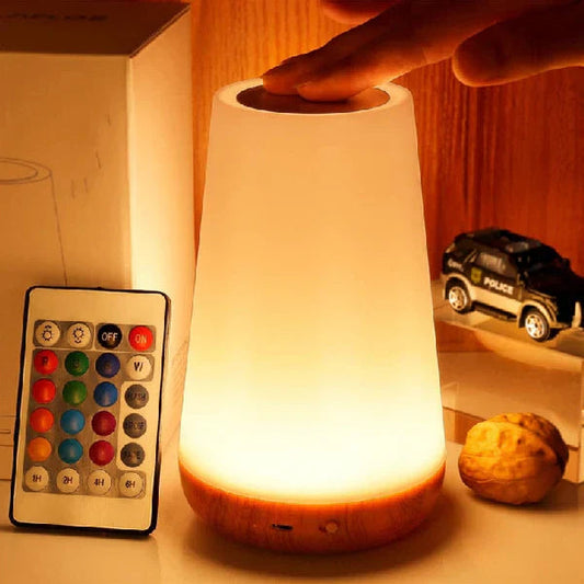 Rechargeable Warm Light Night Lamp with Tap Control and Portable Design