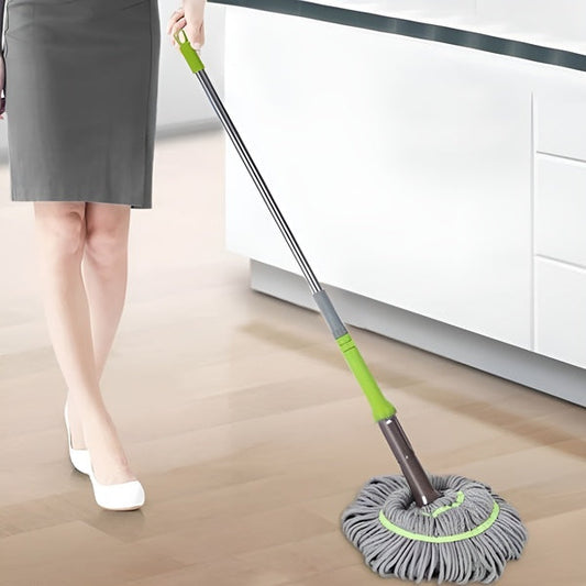 Self-Wringing Rotating Microfiber Mop with 360° Flexible Head