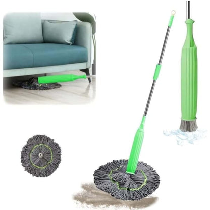 Self-Wringing Rotating Microfiber Mop with 360° Flexible Head