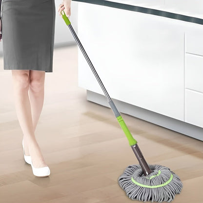 Self-Wringing Rotating Microfiber Mop with 360° Flexible Head
