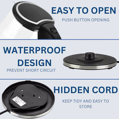 Electric Glass Kettle 1.8L BPA-Free Rapid Boil with LED Light