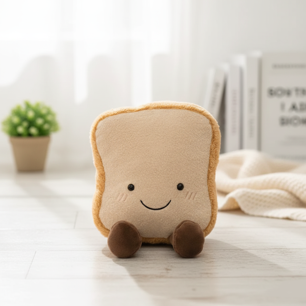 Plush Toy Smiling Pretzel and Toast Duo