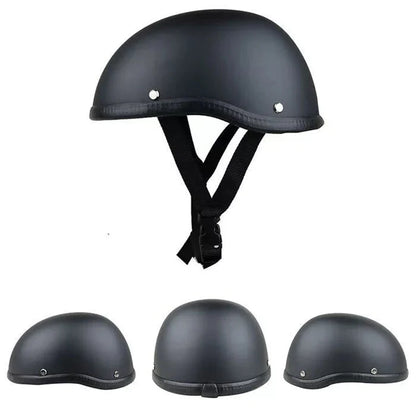 Modern Black Motorcycle Half Helmet with Detachable Components