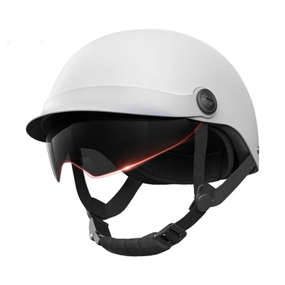 Retro Matte Black Motorcycle Half Helmet with Sun Visor