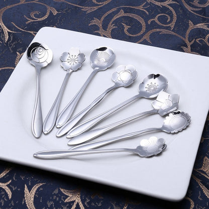 Gold Floral Art Deco Teaspoon Set