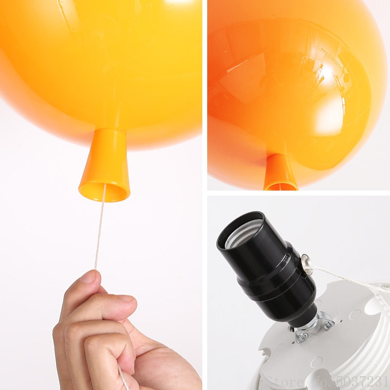 Playful Balloon Ceiling Lamp With Pull Cord