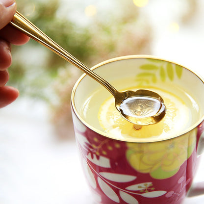 Gold Floral Art Deco Teaspoon Set