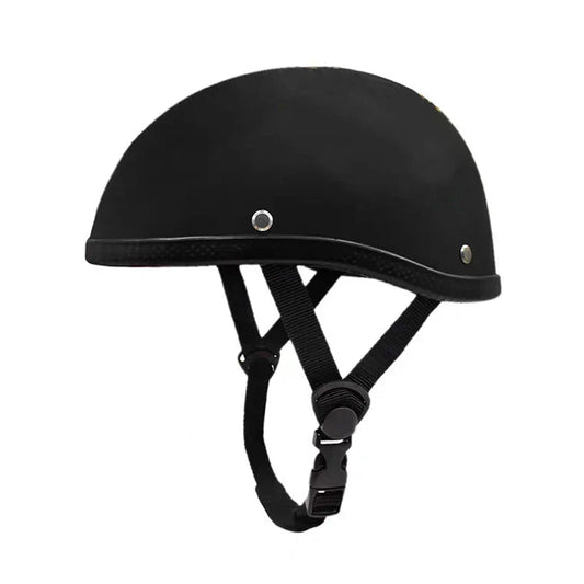 Modern Black Motorcycle Half Helmet with Detachable Components