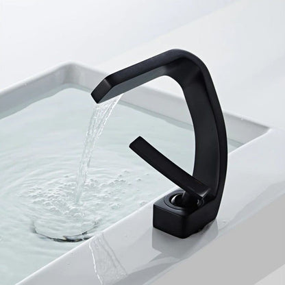 Modern Sleek Chrome Faucet With Waterfall Outlet