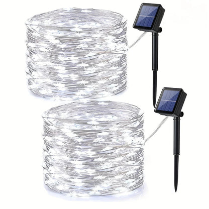 Solar-Powered String Lights Outdoor Orange Purple LED