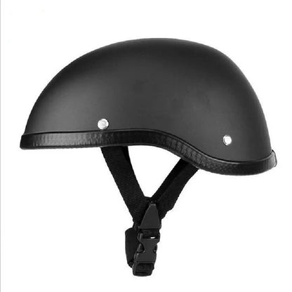 Modern Black Motorcycle Half Helmet with Detachable Components