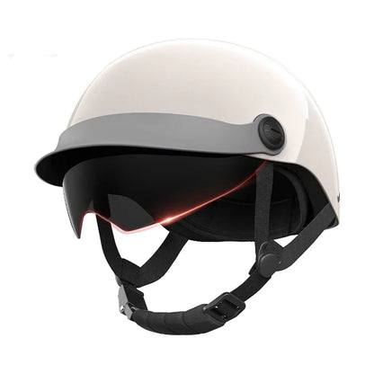 Retro Matte Black Motorcycle Half Helmet with Sun Visor