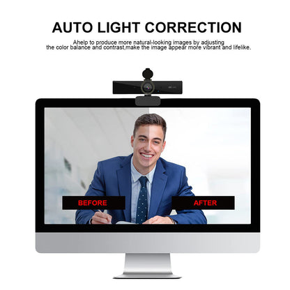 4K Ultra HD Webcam with Autofocus Built-In Mic for Streaming Video