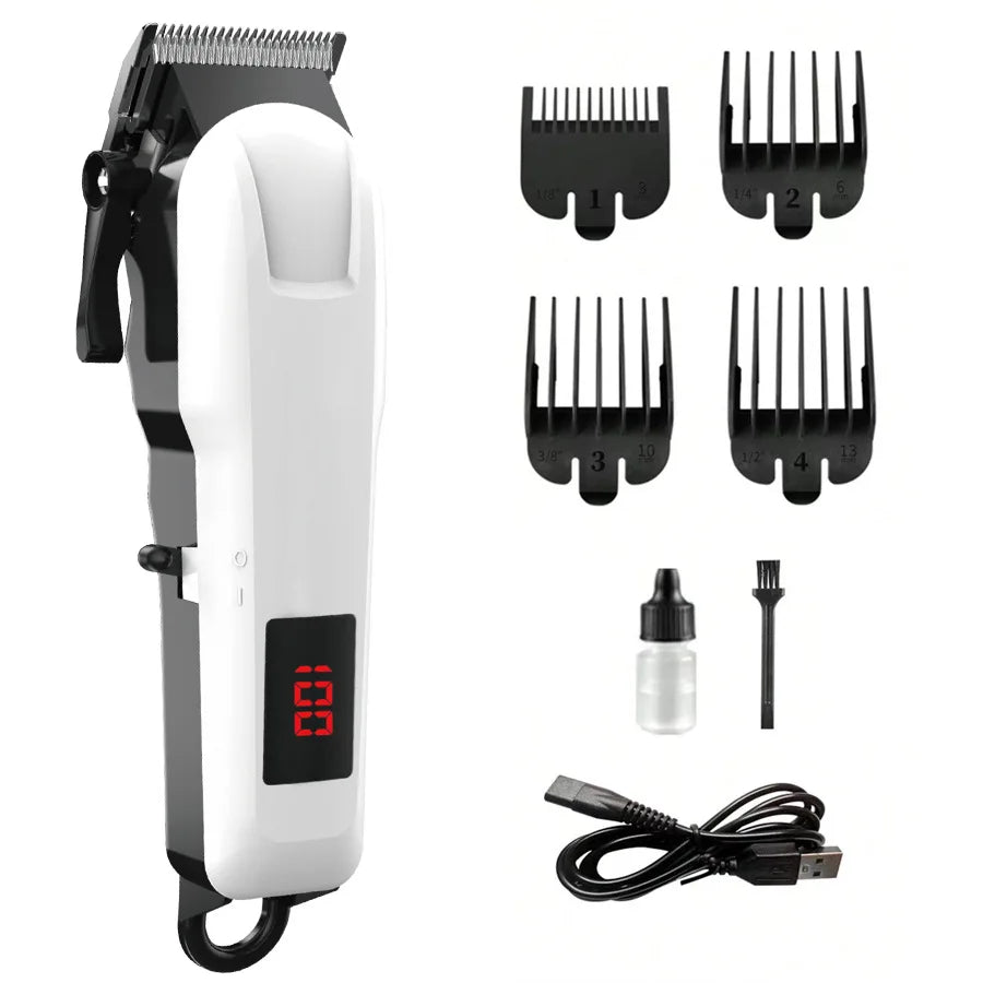 Electric Hair Clipper Set with Digital LED Display