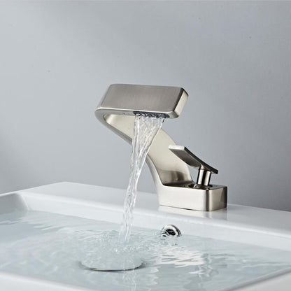 Modern Sleek Chrome Faucet With Waterfall Outlet