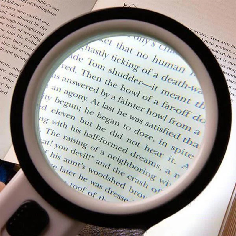 30x Optical Magnifier With 12 LED Lights For Reading Aid