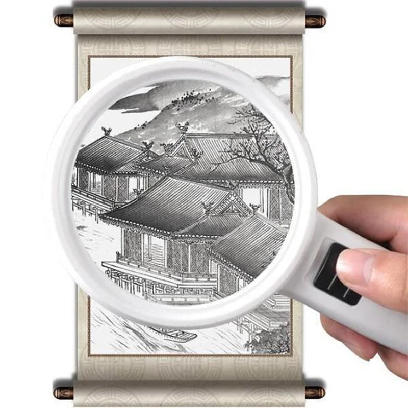 30x Optical Magnifier With 12 LED Lights For Reading Aid