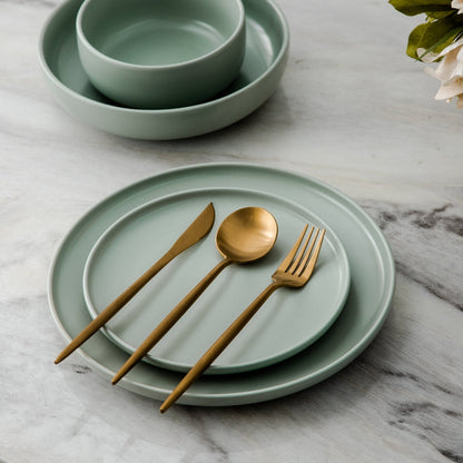 Minimalist Matte Gold Stainless Steel Cutlery Set