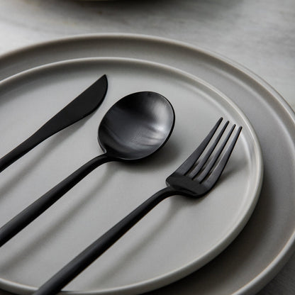 Minimalist Matte Gold Stainless Steel Cutlery Set