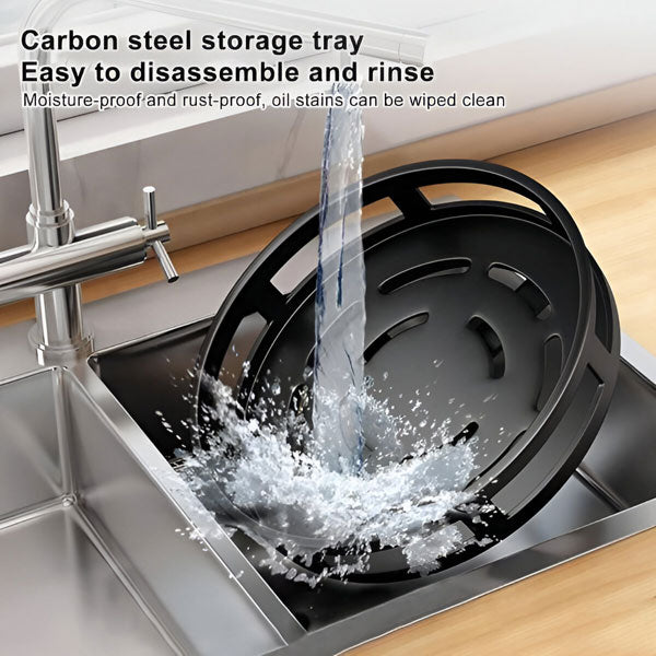 3-Tier Rotating Metal Organizer with 360-Degree Swivel for Storage