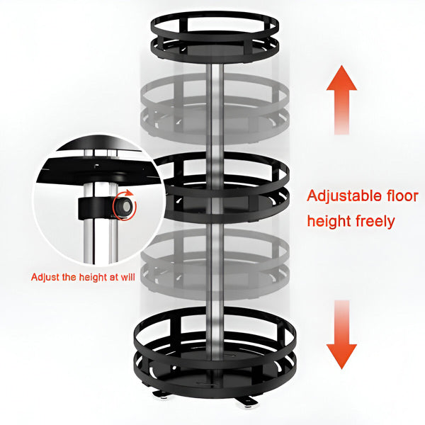 3-Tier Rotating Metal Organizer with 360-Degree Swivel for Storage