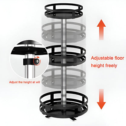 3-Tier Rotating Metal Organizer with 360-Degree Swivel for Storage