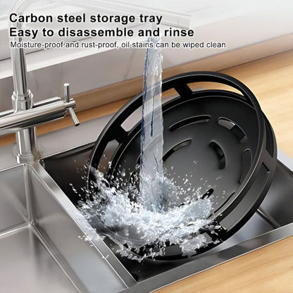 3-Tier Rotating Metal Organizer with 360-Degree Swivel for Storage