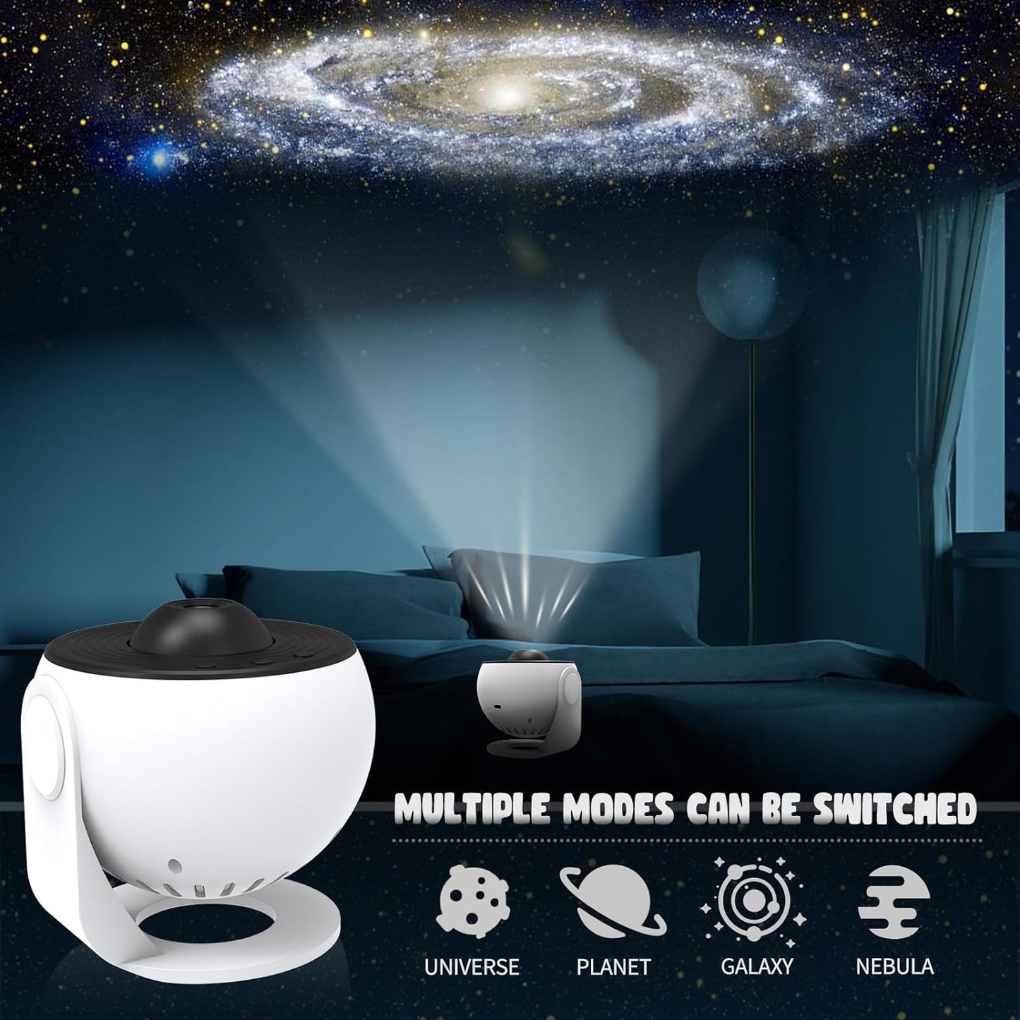 360° Galaxy Star Projector with 12 Effects for Relaxation and Sleep