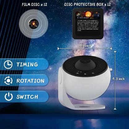 360° Galaxy Star Projector with 12 Effects for Relaxation and Sleep