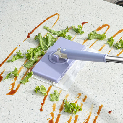 360° Rotating Mop with Wide Flat Head and Flexible Swivel Handle