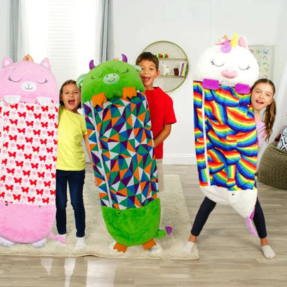 Kids 2-in-1 Sleeping Bag and Plush Toy for Travel and Home Use