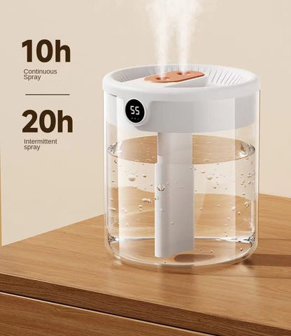 2L Dual Mist Air Humidifier with USB Power and Digital Display