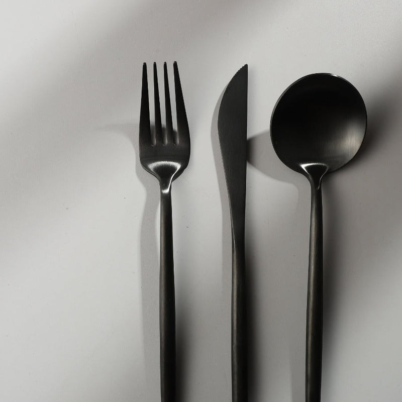 Minimalist Matte Gold Stainless Steel Cutlery Set