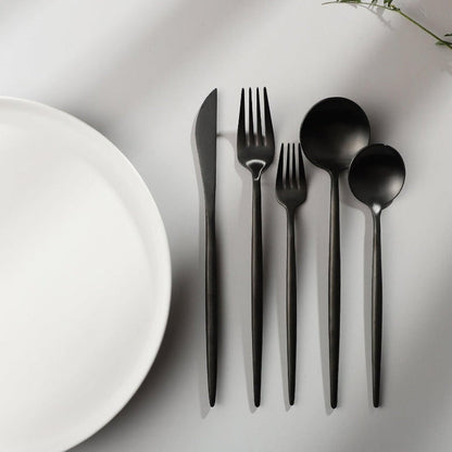 Minimalist Matte Gold Stainless Steel Cutlery Set