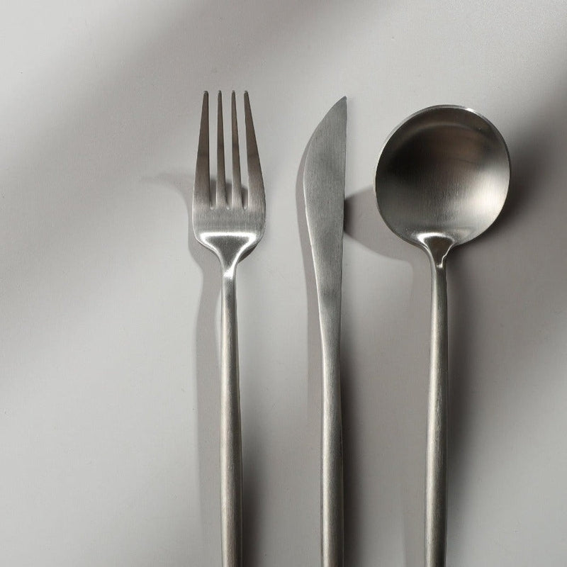 Minimalist Matte Gold Stainless Steel Cutlery Set