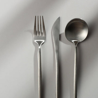 Minimalist Matte Gold Stainless Steel Cutlery Set