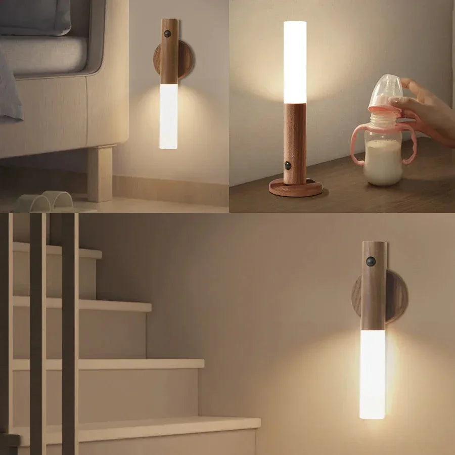 Motion Sensor Night Light LED Rechargeable Indoor Warm Light with Magnetic Base