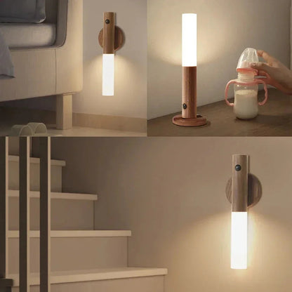 Motion Sensor Night Light LED Rechargeable Indoor Warm Light with Magnetic Base