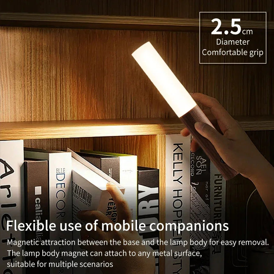Motion Sensor Night Light LED Rechargeable Indoor Warm Light with Magnetic Base