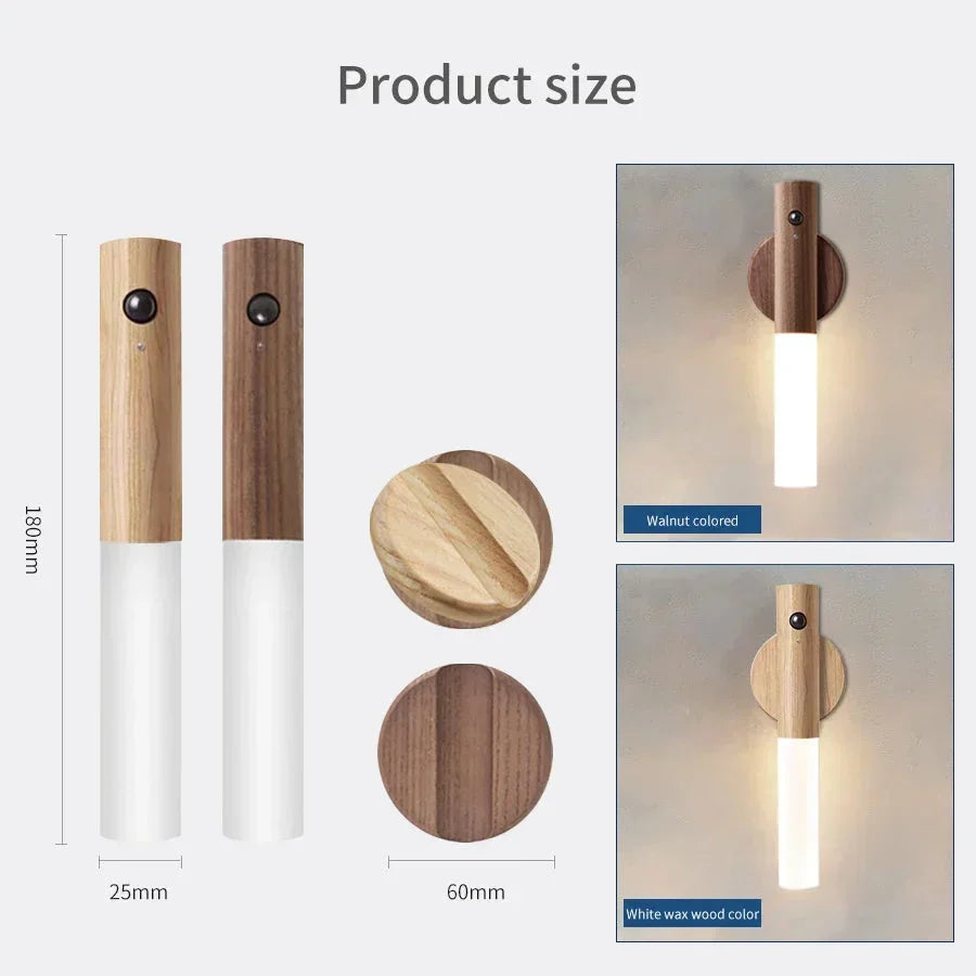 Motion Sensor Night Light LED Rechargeable Indoor Warm Light with Magnetic Base