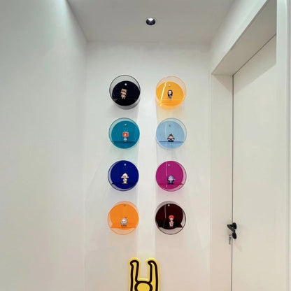 Nordic Acrylic Wall Shelf with Circular Design