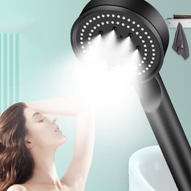 High Pressure Shower Head With 5 Spray Modes And Adjustable Pivoting Angle