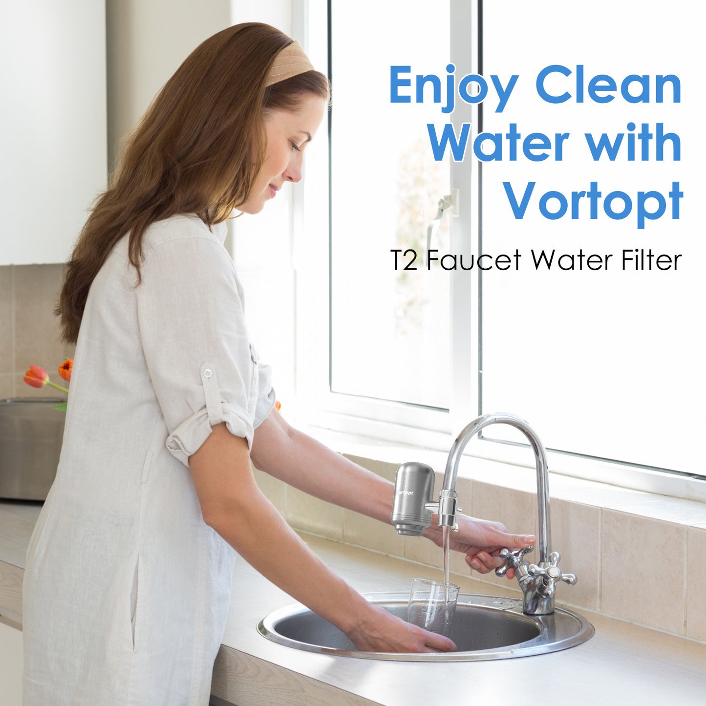 Modern Stainless Steel Faucet Water Filter